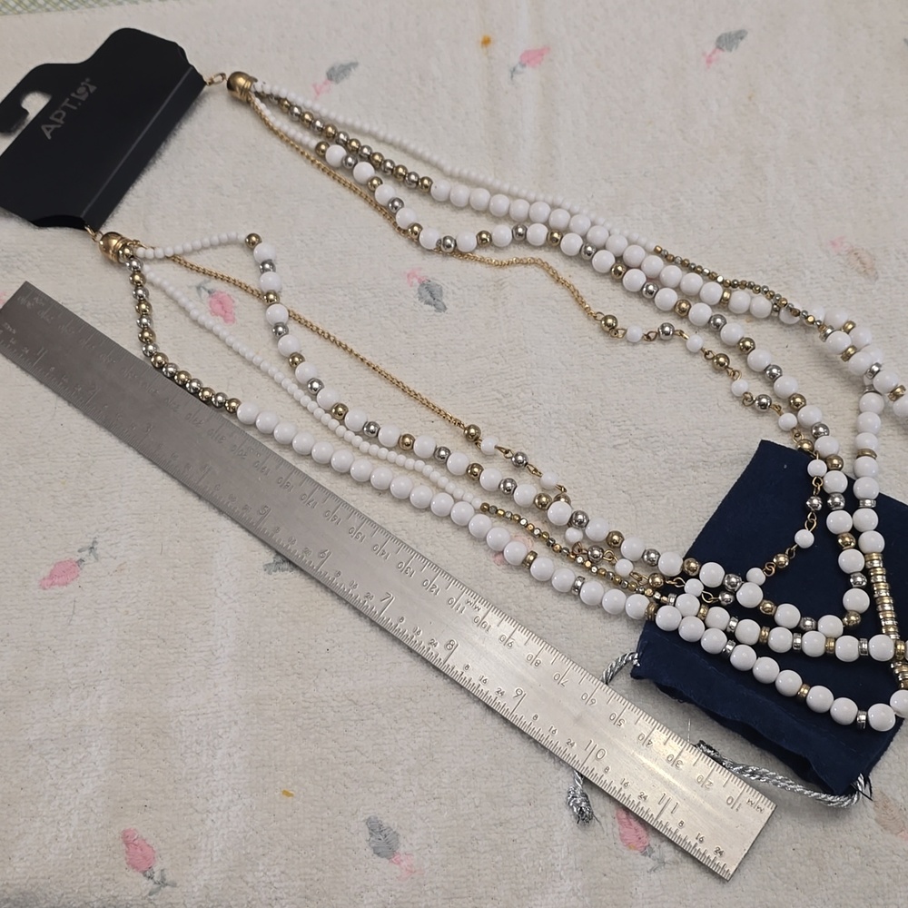 Apt. 9 Gold and White Layered Necklace